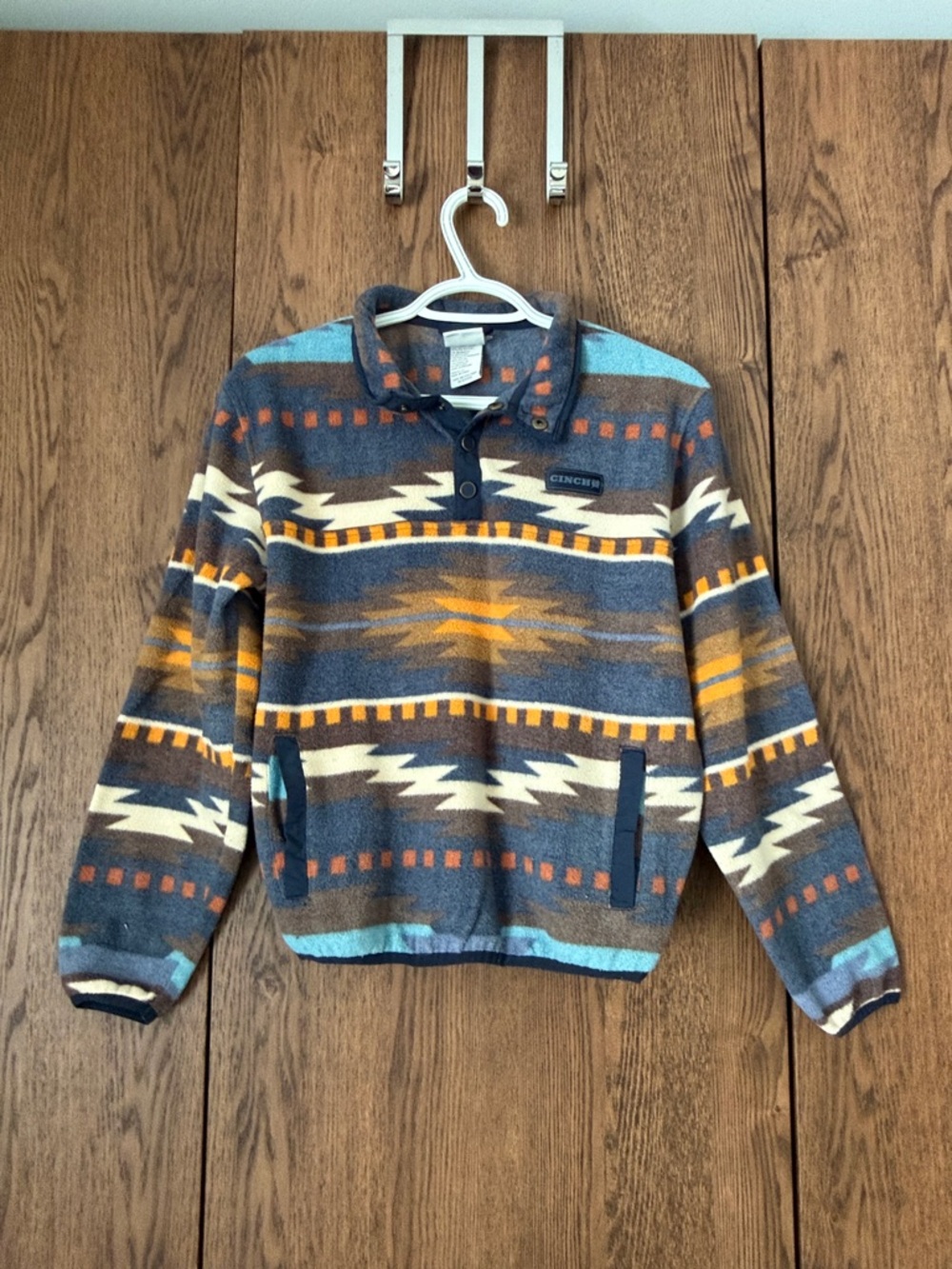 Cinch Southwestern Fleece Pullover - Blue, Gray, Mustard